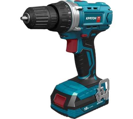 Аккумуляторная дрель-шуруповерт Кратон CD18-OFA SET АКБ 2.0А·ч, ЗУ, кейс 3 11 01 070