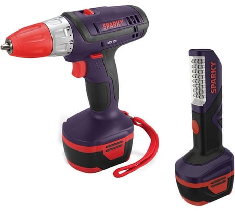 Аккумуляторная дрель-шуруповерт Sparky BR2 12E с фонарем FL 12L