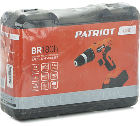 Аккумуляторная дрель-шуруповерт PATRIOT BR 180h 180201460
