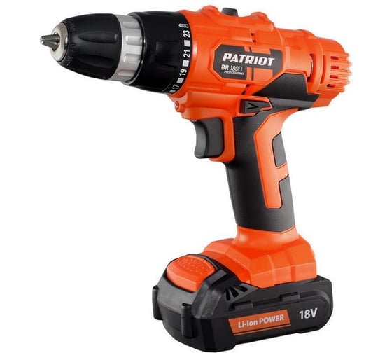 Аккумуляторная дрель-шуруповерт PATRIOT BR 180li 180201540