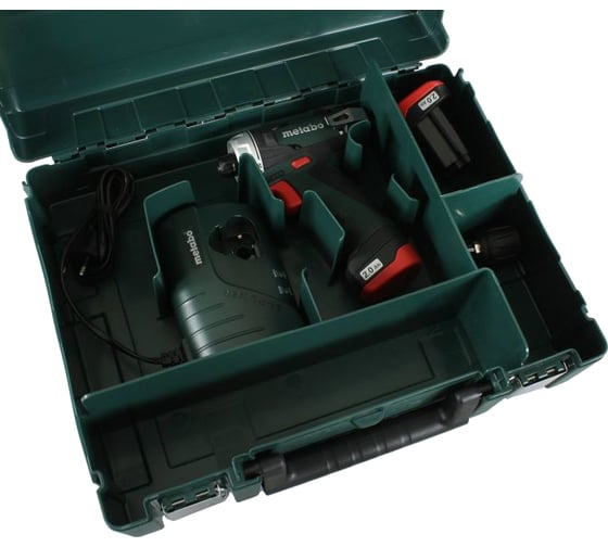 Аккумуляторная дрель-шуруповерт Metabo PowerMaxx BS 12 В, 2х2 Ач, Li-Ion, LC40, патрон, кейс 600080500