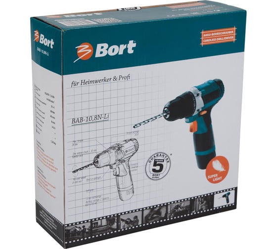 Аккумуляторная дрель-шуруповерт BORT BAB-10.8N-Li 93728410