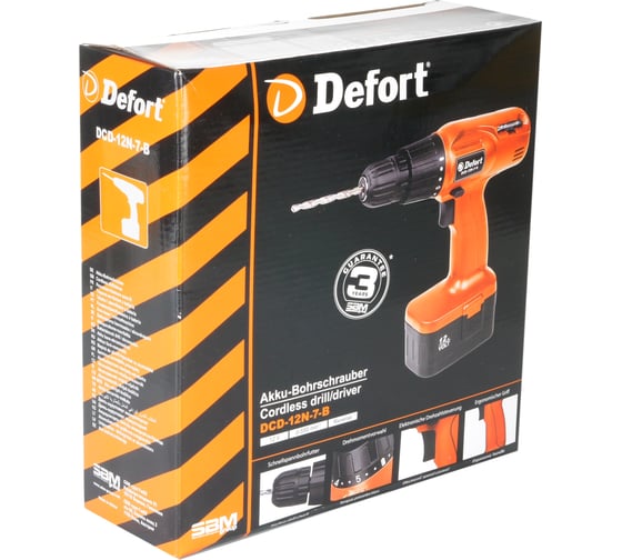 Аккумуляторная дрель-шуруповерт DEFORT DCD-12N-7-B 98299786