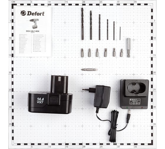 Аккумуляторная дрель-шуруповерт DEFORT DCD-14N-7-BDK 98299793