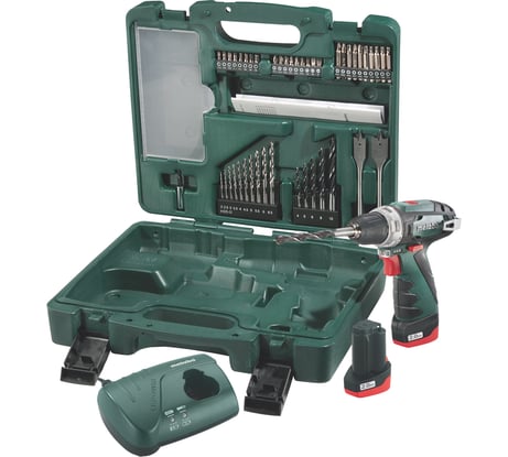Аккумуляторный винтоверт Metabo PowerMaxx BS + набор оснастки 600080870