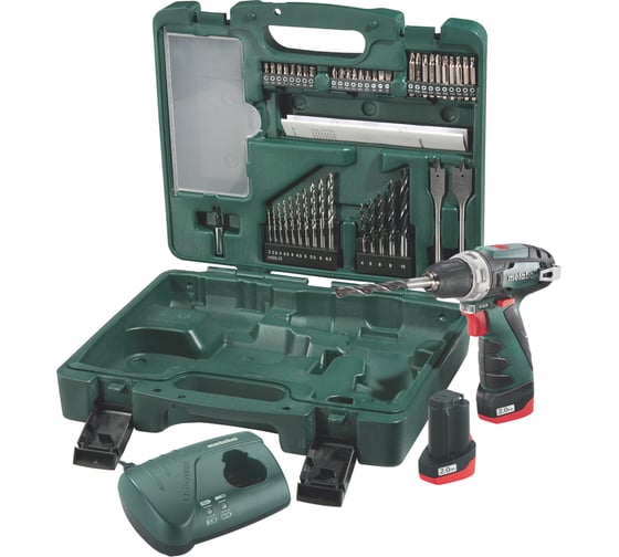Аккумуляторный винтоверт Metabo PowerMaxx BS + набор оснастки 600080870 1