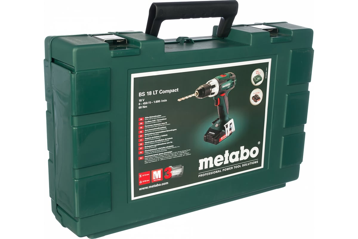 Аккумуляторная дрель-шуруповерт Metabo BS 18 LT 602102530 - выгодная .