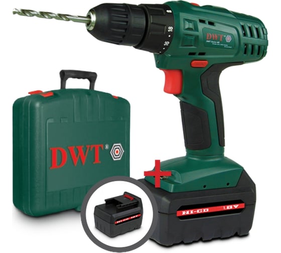 Аккумуляторная дрель-шуруповерт DWT ABS-18 TC-2 BMC 86029