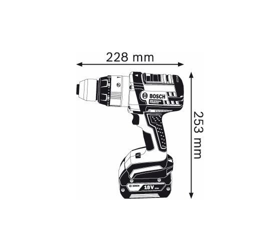 Аккумуляторная ударная дрель-шуруповерт Bosch GSB 18 VE-2-LI 0.601.9D9.302