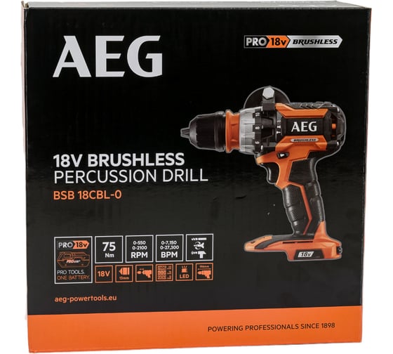 Бесщеточная аккумуляторная дрель-шуруповерт AEG BSB18CBL-0 4935451082