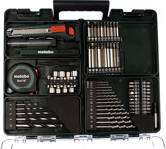 Аккумуляторный винтоверт Metabo BS 18 LT Set с набором оснастки 602102600