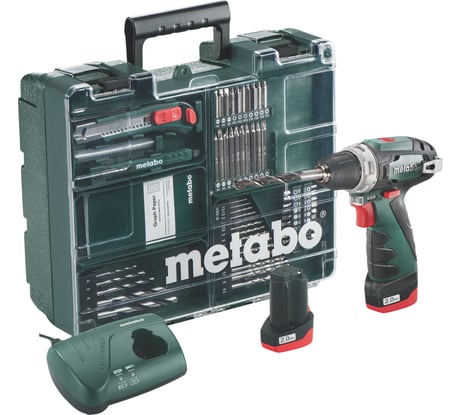 Аккумуляторная дрель Metabo PowerMaxx BS Basic Set с набором оснастки 600080880