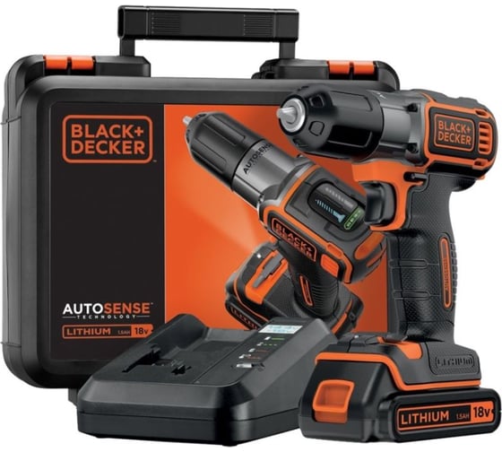 Аккумуляторная дрель-шуруповерт Black+Decker ASD18K 1