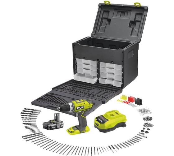 Дрель-шуруповерт Ryobi ONE+ RCD18021A206 + набор оснастки 5133001952