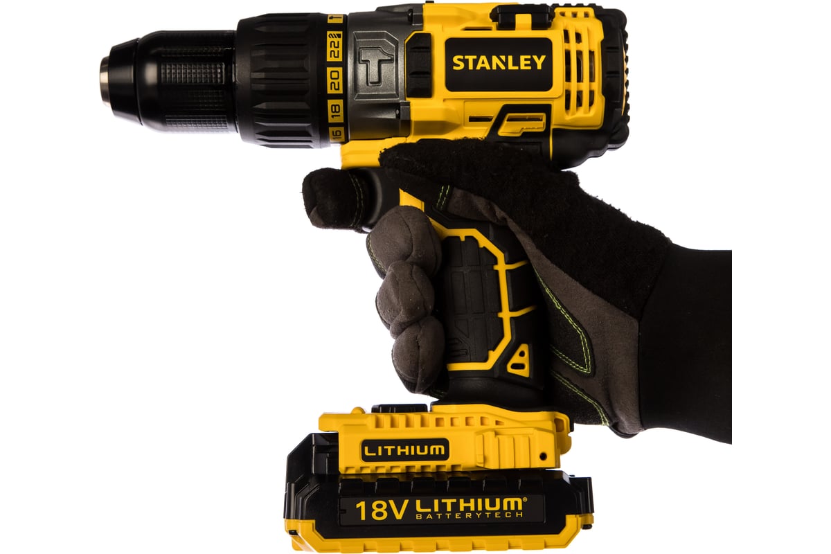 Аккумуляторная ударная дрель-шуруповерт Stanley STDC18LHBK - выгодная ...