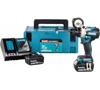 Ударная аккумуляторная дрель-шуруповерт Makita LXT BL 18 В, 13 мм, 125/65 Нм, 2x5.0 Ач, ЗУ, Makpac DHP486RTJ