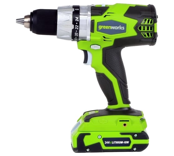 Аккумуляторная дрель-шуруповерт Greenworks GD24DD