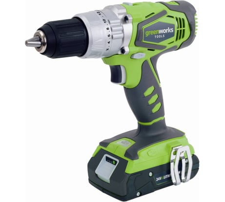 Аккумуляторная ударная дрель-шуруповерт Greenworks G24CD