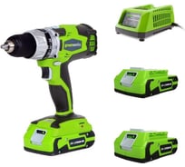 Аккумуляторная дрель-шуруповерт Greenworks G24DDK2X