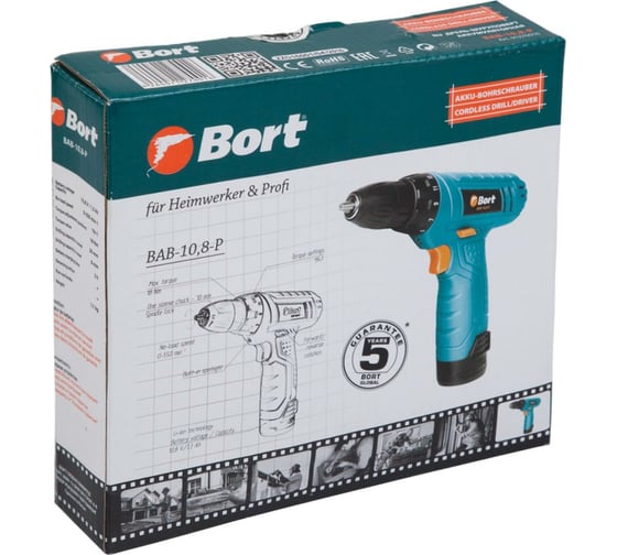 Аккумуляторная дрель-шуруповерт Bort BAB-10.8-P 91270016