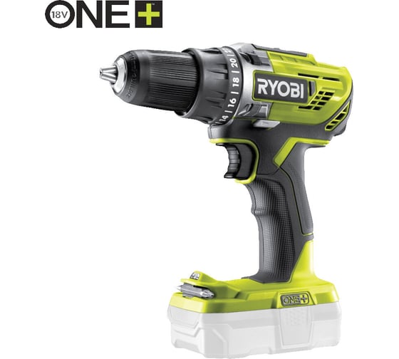 Дрель-шуруповерт Ryobi ONE+ R18DD3-0 без аккумулятора в комплекте 5133002889 - выгодная цена, отзывы, характеристики, 3 видео, фото - купить в Москве и РФ