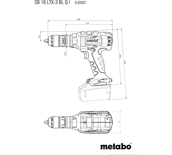 Аккумуляторная ударная дрель Metabo SB 18 LTX-3 BL Q I 602357650
