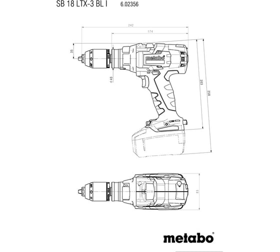 Аккумуляторная ударная дрель Metabo SB 18 LTX-3 BL I 602356650