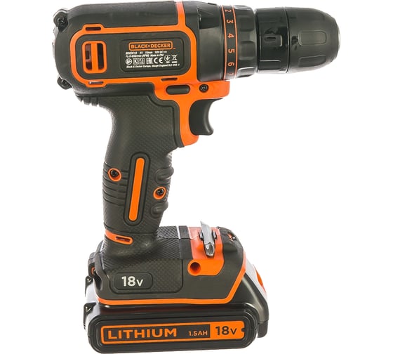 Аккумуляторная дрель-шуруповерт Black+Decker BDCDC18K