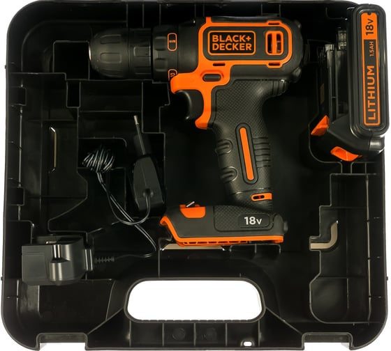 Аккумуляторная дрель-шуруповерт Black+Decker BDCDC18K