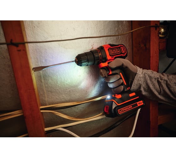 Аккумуляторная дрель-шуруповерт Black+Decker BDCDD186K1B