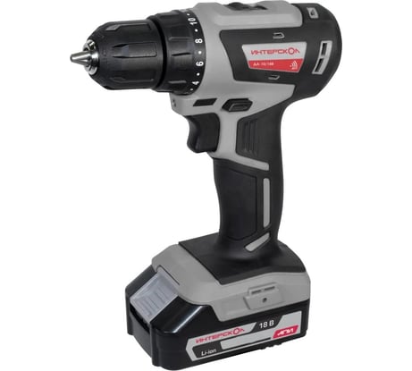 Бесщеточная аккумуляторная дрель-шуруповерт Интерскол ДА-10/18В 42 МиниМАКС Li-ion АПИ кейс, 2 аккум. 1.5 Ач ЗУ 709.1.2.70