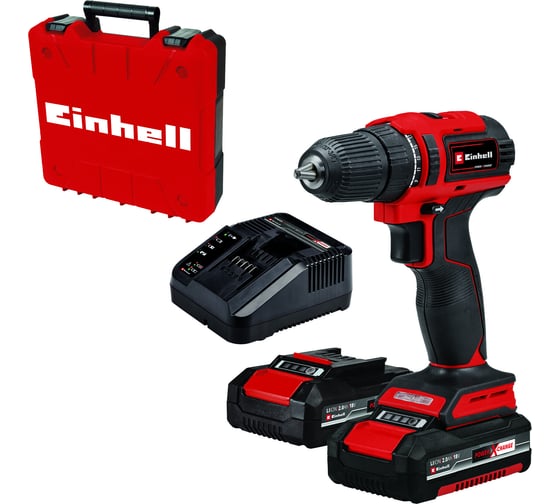 Аккумуляторная дрель Einhell pxc te-cd 18/40 li bl, 18в, 40нм, патрон 10мм, 2x2,0 aч, кейс 4513995 1