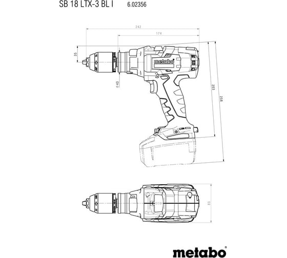Аккумуляторная ударная дрель-шуруповерт Metabo SB 18 LTX-3 BL I 602356840