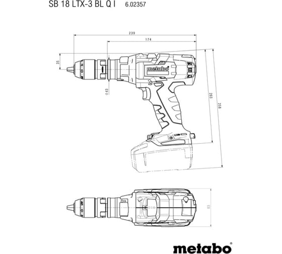 Аккумуляторная ударная дрель-шуруповерт Metabo SB 18 LTX-3 BL Q I 602357840