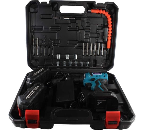Аккумуляторная бесщеточная дрель-шуруповерт AktiTool cd20g-br set 20 В, 2 li-ion аккум. 2000 mah 2 101216