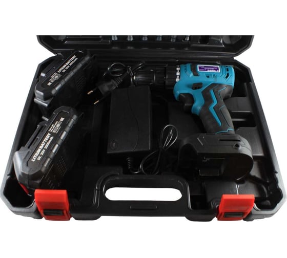 Аккумуляторная бесщеточная дрель-шуруповерт AktiTool cd20g-br set 20 В, 2 li-ion аккум. 2000 mah 2 101216