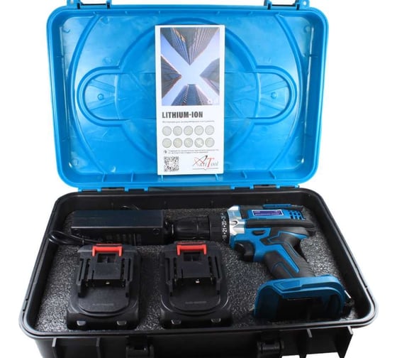 Аккумуляторная дрель-шуруповерт AktiTool cd20g в кейсе, 20 В, 2 li-ion аккум. 4000 mah 101210