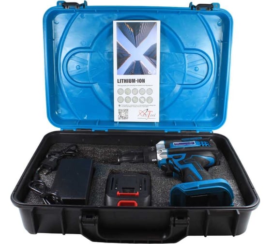 Аккумуляторная дрель-шуруповерт AktiTool cd20g в кейсе, 20 В, 1 li-ion аккум. 1500 mah 101207