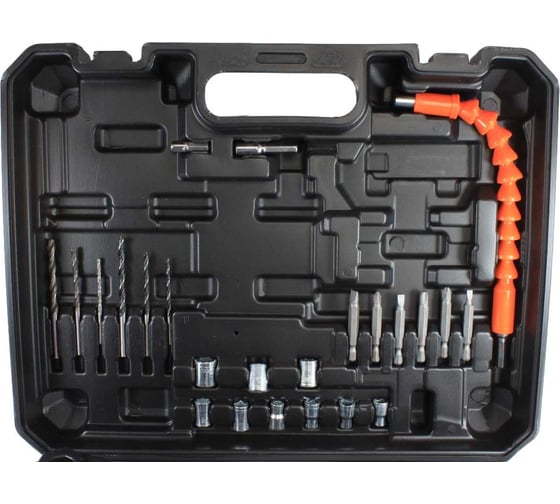 Аккумуляторная дрель-шуруповерт cd20g set (20 в, 2 li-ion аккум. 1500 mah, кейс, гибкий удл., сверла, биты) AktiTool 101209