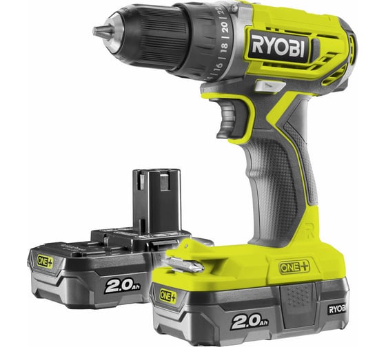 Аккумуляторная дрель-шуруповерт Ryobi ONE+ R18DD2-220S 5133003821 - выгодная цена, отзывы, характеристики, 3 видео, фото - купить в Москве и РФ