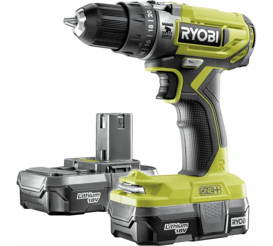 Аккумуляторная ударная дрель-шуруповерт Ryobi ONE+ R18PD2-213G 5133003824