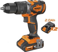 Ударная аккумуляторная дрель Wokin 20 В, 58 нм, биты crv, адаптер crv, 2 аккумулятора, з/у 1352909