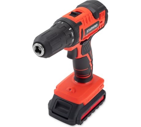 Дрель-шуруповерт Starwind DS-13-18B-2 аккум. патрон, быстрозажимной, кейс в комплекте KWCD1918 1535322