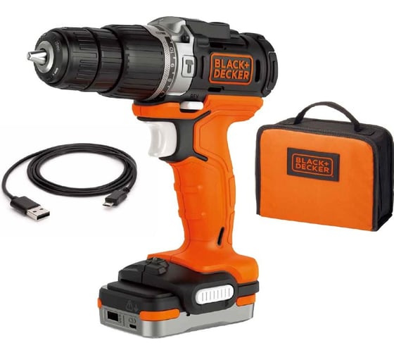 Ударная дрель-шуруповерт Black&Decker GoPak 12В USB BDCHD12S1
