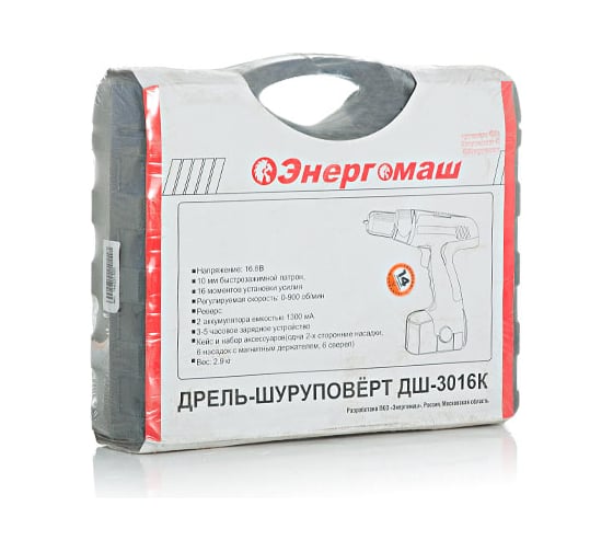Аккумуляторная дрель Энергомаш ДШ-3016К