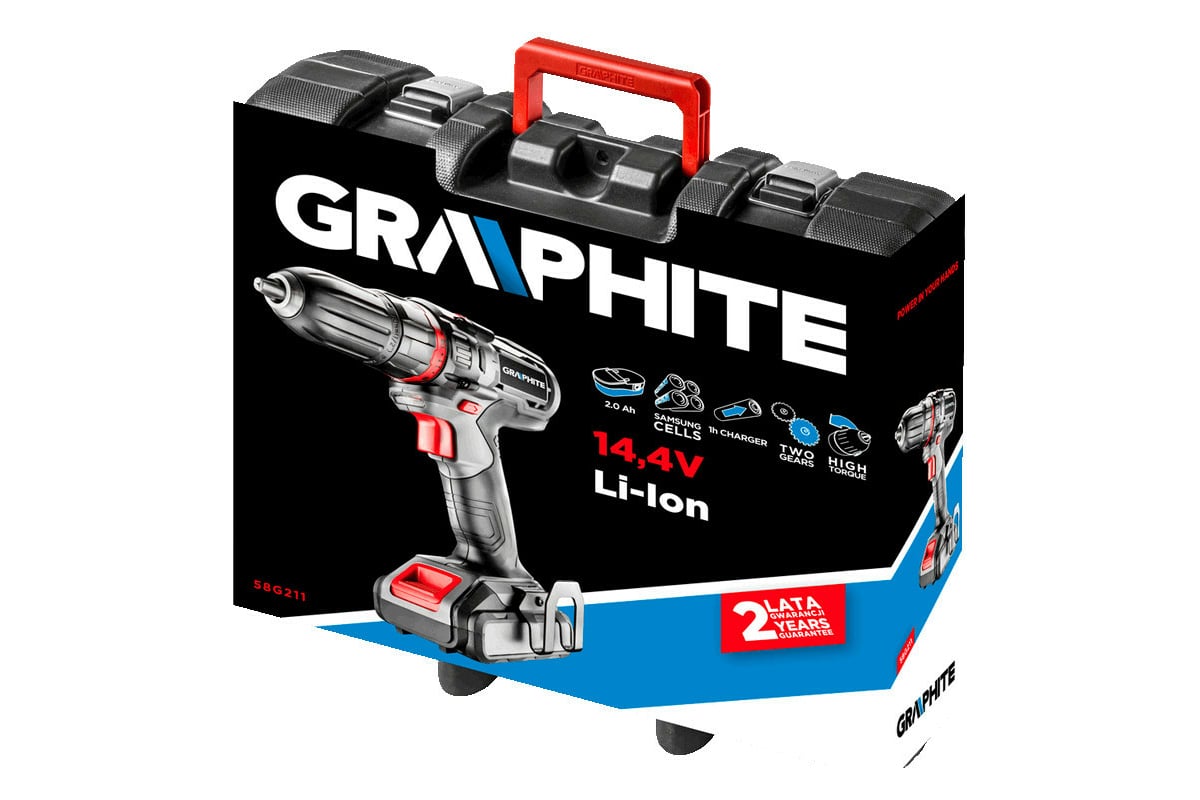 Аккумуляторная дрель-шуруповерт GRAPHITE 58G211 - выгодная цена, отзывы ...