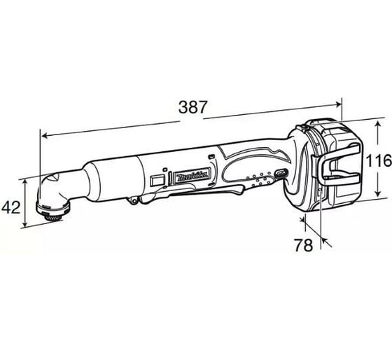 Аккумуляторный ударный угловой гайковерт Makita DTL061Z