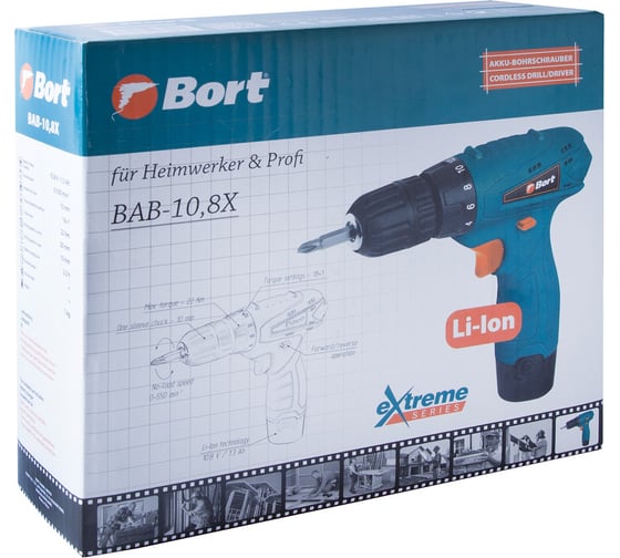 Аккумуляторная дрель-шуруповерт BORT BAB-10,8X 91272560