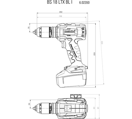 Аккумуляторный винтоверт Metabo BS 18 LTX BL I 602350800