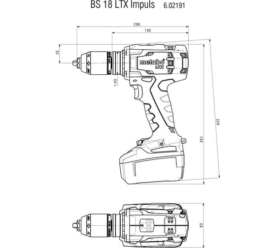 Аккумуляторная дрель-шуруповерт Metabo BS 18 LTX Impuls 602191840